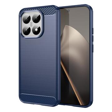 Xiaomi 15T Gebürstete TPU Hülle - Karbonfaser - blau
