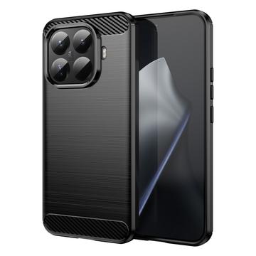 Xiaomi 15T Pro Gebürstete TPU Hülle - Karbonfaser - Schwarz