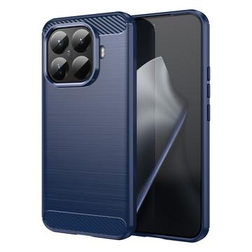 Xiaomi 15T Pro Gebürstete TPU Hülle - Karbonfaser - blau