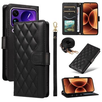 Xiaomi 17 Pro Max Luxus Gesteppte Wallet Hülle - schwarz