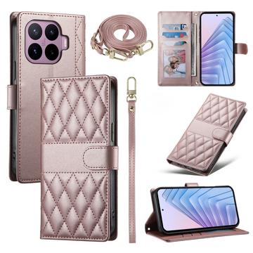 Xiaomi 17T Luxus Gesteppte Wallet Hülle - Roségold