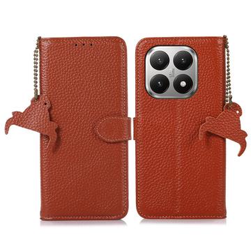 Xiaomi 17T Pro Wallet Leder Hülle mit RFID - Braun