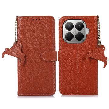 Xiaomi 17T Wallet Leder Hülle mit RFID - Braun