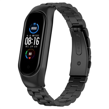 Xiaomi Mi Band 5/6 Edelstahl Band - Schwarz