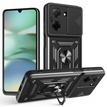 Xiaomi Redmi A5 4G/Poco C71 Drehring-Hybrid Hülle mit Kameraschutz - Schwarz