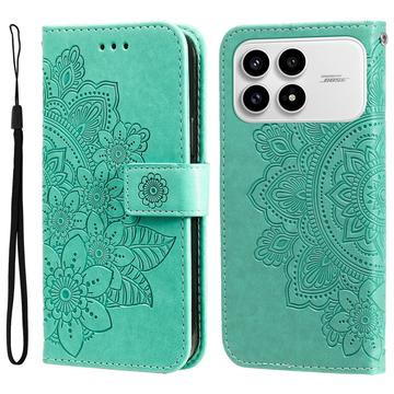 Xiaomi Redmi K90/Poco F8 Pro Mandala Serie Wallet Hülle - Grün