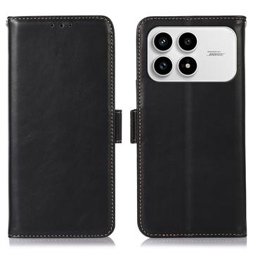 Xiaomi Redmi K90/Poco F8 Pro Wallet Leder Hülle mit RFID - Schwarz