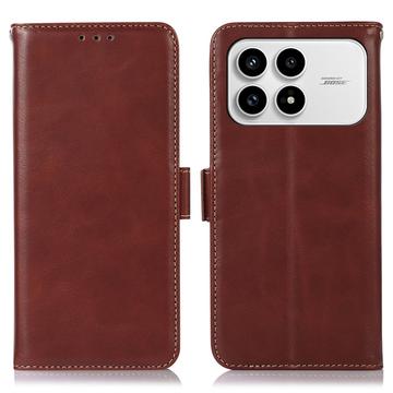 Xiaomi Redmi K90/Poco F8 Pro Wallet Leder Hülle mit RFID - Braun