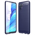 Xiaomi Redmi Note 10/10S Gebürstete TPU Hülle - Karbonfaser - Blau
