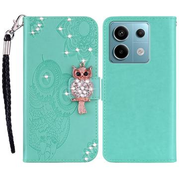 Xiaomi Redmi Note 13 Pro/Poco X6 Eule Strass Wallet Hülle