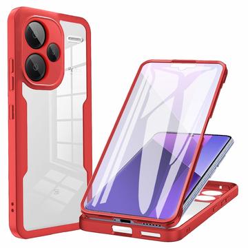 Xiaomi Redmi Note 13 Pro+ 360 Schutz Hülle - Rot / Durchsichtig