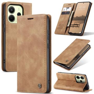 Xiaomi Redmi Note 14 4G Caseme 013 Serie Schutzhülle mit Geldbörse - Braun