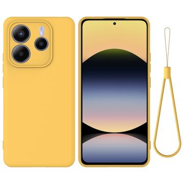 Xiaomi Redmi Note 14 5G Liquid Silikonhülle mit Handschlaufe - Gelb