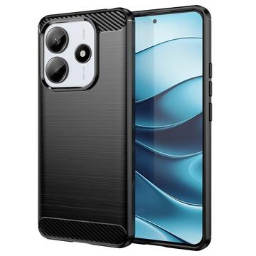 Xiaomi Redmi Note 14 Gebürstete TPU Hülle - Karbonfaser - Schwarz