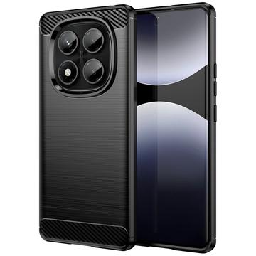Xiaomi Redmi Note 14 Pro 4G Gebürstete TPU Hülle - Karbonfaser - Schwarz