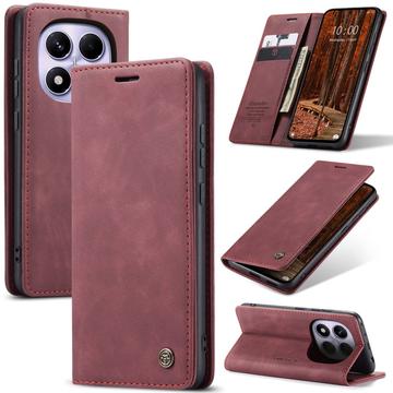 Xiaomi Redmi Note 14 Pro 4G Caseme 013 Serie Schutzhülle mit Geldbörse - Weinrot