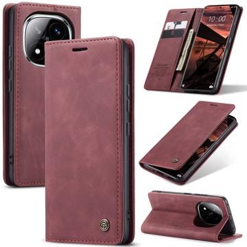 Xiaomi Redmi Note 14 Pro 5G/14 Pro+ 5G/Poco X7 Caseme 013 Serie Schutzhülle mit Geldbörse - Weinrot