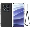 Xiaomi Redmi Note 14 Pro 5G, Poco X7 Liquid Silikonhülle mit Handschlaufe - Schwarz