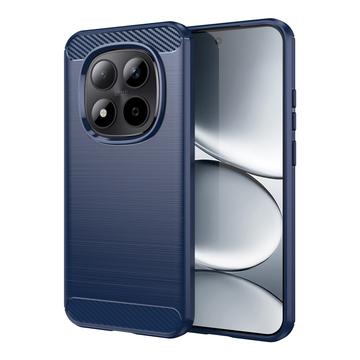 Xiaomi Redmi Note 15 Pro 5G Gebürstete TPU Hülle - Karbonfaser - blau