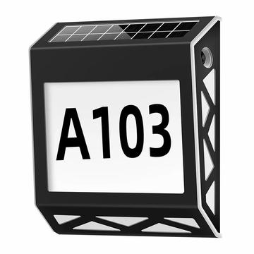 YH1101 Solar-Hausnummernleuchte aus Edelstahl - Schwarz