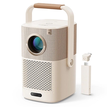 Yaber T2 Plus Tragbarer Full-HD-Projektor mit JBL-Sound und Google TV - Beige