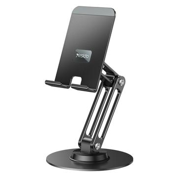 Yesido C300 Aluminiumlegierung Tischhalterung für Telefon und Tablet - Schwarz