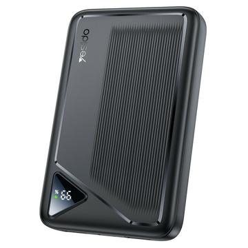 Yesido YP82 10000mAh Power Bank mit Digitalanzeige - 22.5W, 2x USB-A, USB-C - Schwarz