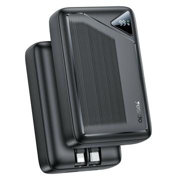 Yesido YP85 20000mAh Power Bank mit integriertem Typ-C & Lightning Kabel - 22.5W - Schwarz