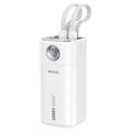 Yesido YP86 20000mAh Power Bank mit integriertem USB-C und Lightning Kabel - 22.5W - Weiß