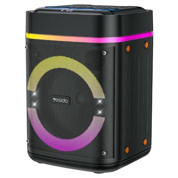 Yesido YSW51 45-W-TWS-Bluetooth-Lautsprecher mit zwei Mikrofonen und RGB-Beleuchtung - Schwarz