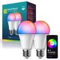 ZJ-BWBL1H-RGBWW-2P 2PCS Stimme 220V LED Glühbirnen WiFi Bluetooth 2.4G 10W Smart Lampe Glühbirnen