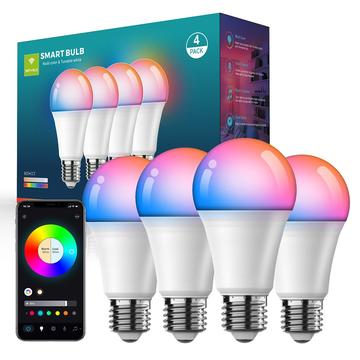 ZJ-BWBL1H-RGBWW-4P 4PCS 10W Bluetooth Smart Glühbirnen WiFi 2.4G Voice RGBCW 220V LED-Lampen