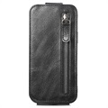 Reißverschluss-Hülle Xiaomi Redmi 10C Vertikale Flip-Case - Schwarz