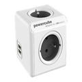 Allocacoc PowerCube Extended USB Stromverteiler - Grau / Weiß