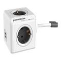 Allocacoc PowerCube Extended USB Power Distribution Unit 4-Plug 16A - Grau / Weiß