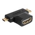 Delock Adapter HDMI-A Buchse > HDMI-C Stecker & HDMI-D Stecker - Schwarz