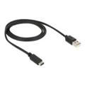 Delock USB 2.0 / Type-C Kabel - 1m - Schwarz