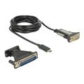 Delock Adapter USB Typ-C > 1 x Seriell DB9 RS-232 + Adapter DB25