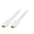 Deltaco HDMI-Flachkabel - HDMI-Stecker -> HDMI-Stecker - 2m - Weiß