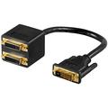 Goobay Dual Link DVI-D Männlich / 2 Dual Link DVI-D Weiblich Adapter Kabel - Schwarz