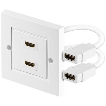 Goobay HDMI 2.0 Dual Steckdose - Weiß