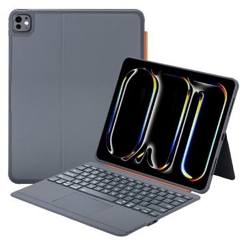 iPad Pro 13 2024/2025 K09 Magnetische Ledertastatur-Tasche mit Touchpad - Schwarz