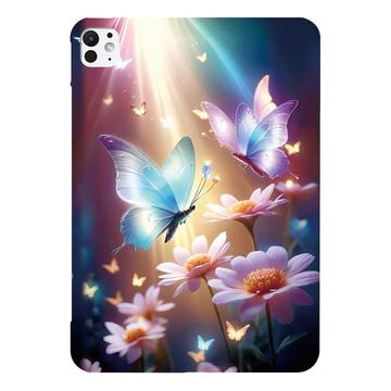 iPad Pro 13 (2024) Stylish Ultra-Slim TPU Hülle - Schmetterling Blumen