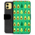 iPhone 11 Premium Schutzhülle mit Geldbörse - Avocado Muster