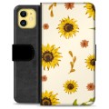 iPhone 11 Premium Schutzhülle mit Geldbörse - Sonnenblume