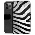 iPhone 11 Pro Max Premium Schutzhülle mit Geldbörse - Zebra