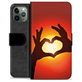 iPhone 11 Pro Premium Schutzhülle mit Geldbörse - Herz-Silhouette