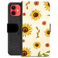 iPhone 12 mini Premium Schutzhülle mit Geldbörse - Sonnenblume