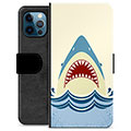 iPhone 12 Pro Premium Schutzhülle mit Geldbörse - Haifischkopf