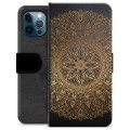 iPhone 12 Pro Premium Schutzhülle mit Geldbörse - Mandala